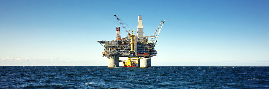 Oil platform out at sea