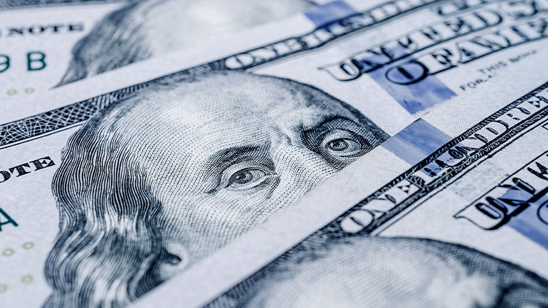 Plan très rapproché d’un billet américain