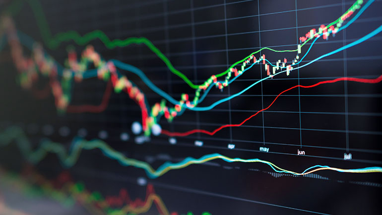 Close up of data charts.